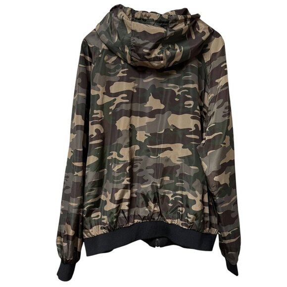 CALI 1850 Camo Bomber Jacket Plus Size 3X Green Womens Windbreaker Hoodie - Picture 4 of 9